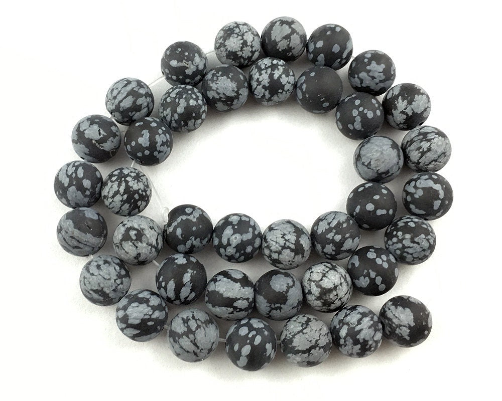Snowflake Obsidian Matte Beads 4mm 6mm 8mm 10mm 12mm 15''
