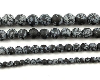 Snowflake Obsidian Matte Beads 4mm 6mm 8mm 10mm 12mm 15''