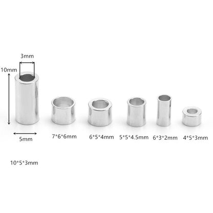 Stainless Steel Tube Spacer Beads for DIY Jewelry Cylinder 100PCS