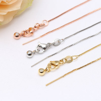 18K Gold Silver Plated Box Chain 18'' 10pcs