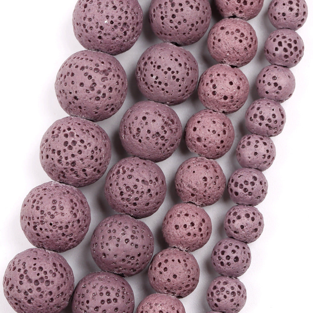 Perles de lave marron 6 mm 8 mm 10 mm 12 mm 15''