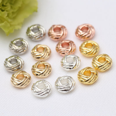 Gold Silver Plated Copper Spacer Beads 6mm 100pcs