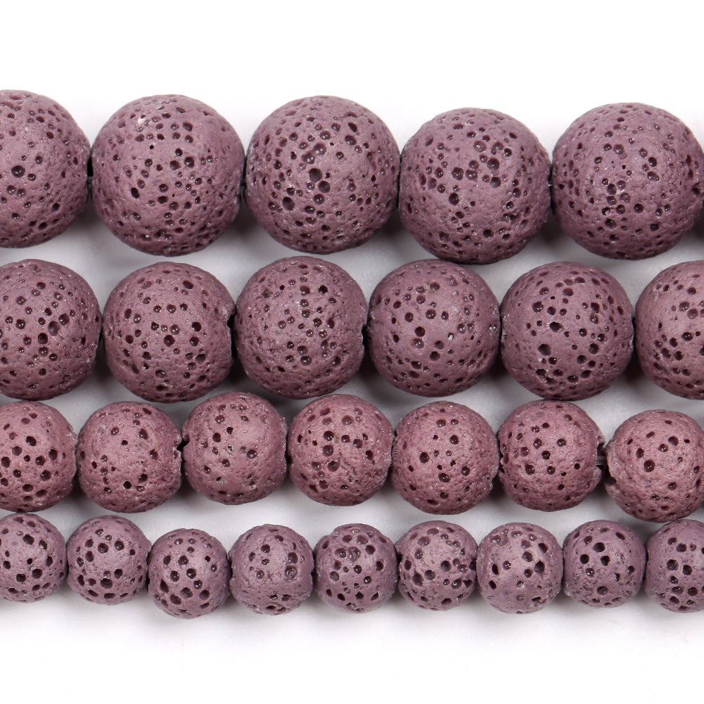 Perles de lave marron 6 mm 8 mm 10 mm 12 mm 15''