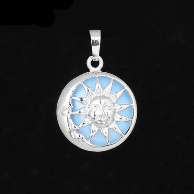 Sun Pendant Necklace Stone Pendant Necklace 18''