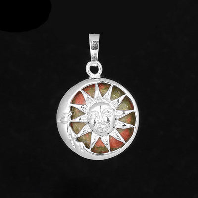 Sun Pendant Necklace Stone Pendant Necklace 18''