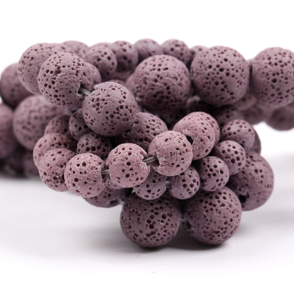 Perles de lave marron 6 mm 8 mm 10 mm 12 mm 15''