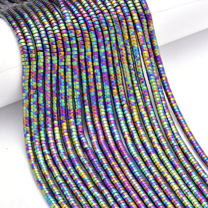 Farverig hæmatit, naturlig ædelsten, Rondelle Stone Spacer 2mm 3mm 4mm 6mm 15''