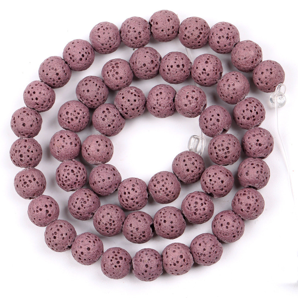 Perles de lave marron 6 mm 8 mm 10 mm 12 mm 15''