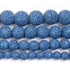 Perles de lave bleues 6 mm 8 mm 10 mm 12 mm 15''