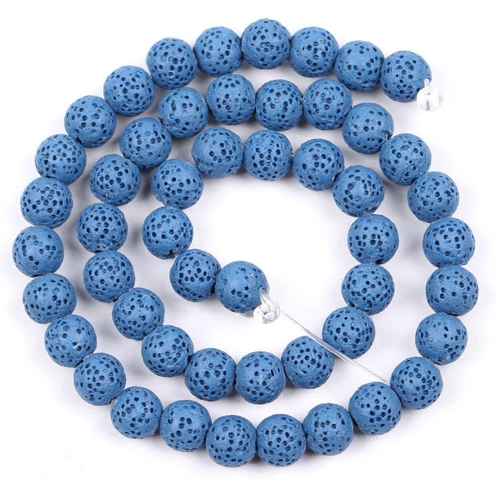 Lava, belagt lavasten, naturlig ædelsten, rund afstandsstykke 4mm 6mm 8mm 10mm 15''