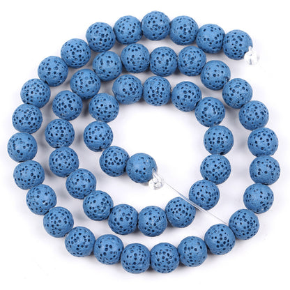 Lava, belagt lavasten, naturlig ædelsten, rund afstandsstykke 4mm 6mm 8mm 10mm 15''