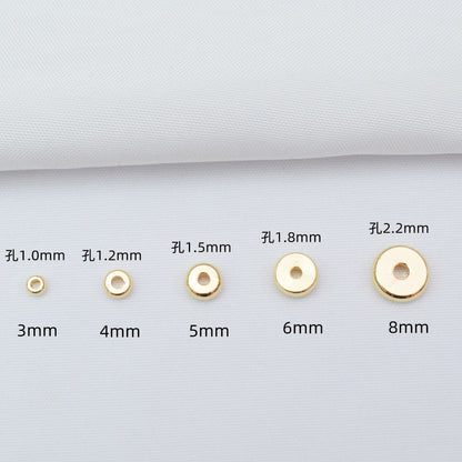 Guld, rosa guld Rondelle afstandsstykke, 1x4,5 mm kobber metal afstandsstykke til smykkefremstilling, smykkefinding 100 stk.