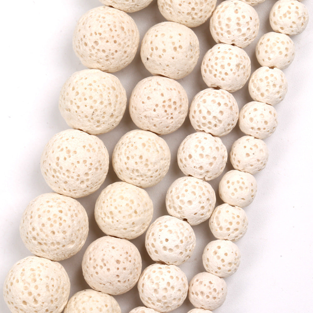 Lava, belagt lavasten, naturlig ædelsten, rund afstandsstykke 4mm 6mm 8mm 10mm 15''