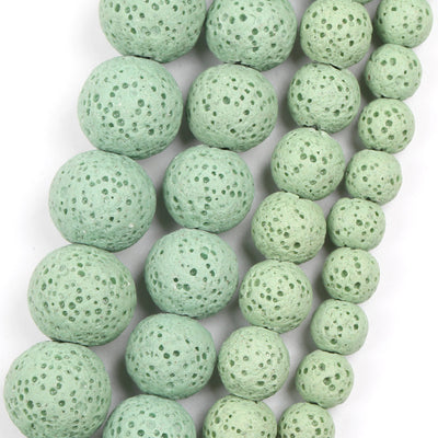 Green Lava Beads 6mm 8mm 10mm 12mm 15''