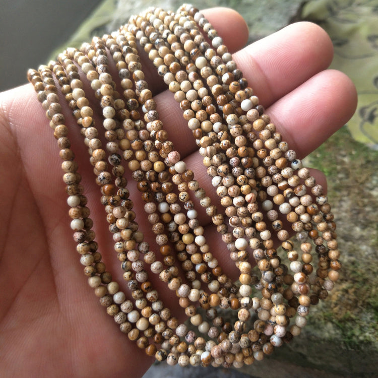 Naturlig ædelsten, 3 mm sten, Howlit, Ametyst, Onyx, Sodalit, Amazonit, Labradorit Rund 15''