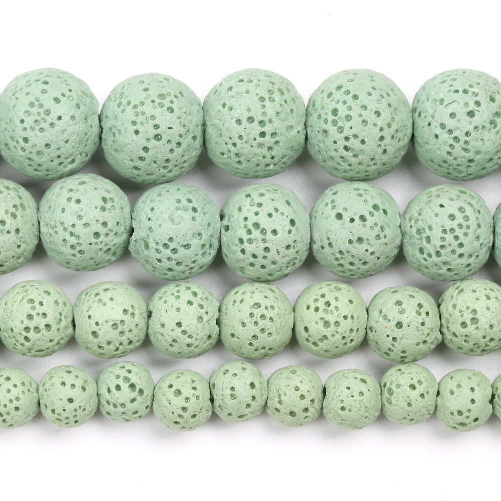 Perles de lave vertes 6 mm 8 mm 10 mm 12 mm 15''