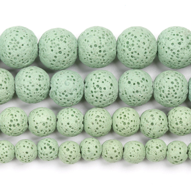 Perles de lave vertes 6 mm 8 mm 10 mm 12 mm 15''