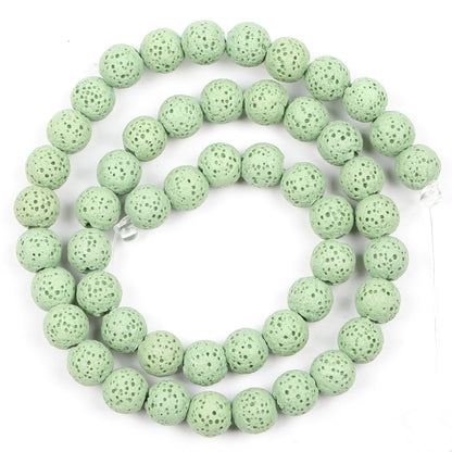 Lava, belagt lavasten, naturlig ædelsten, rund afstandsstykke 4mm 6mm 8mm 10mm 15''