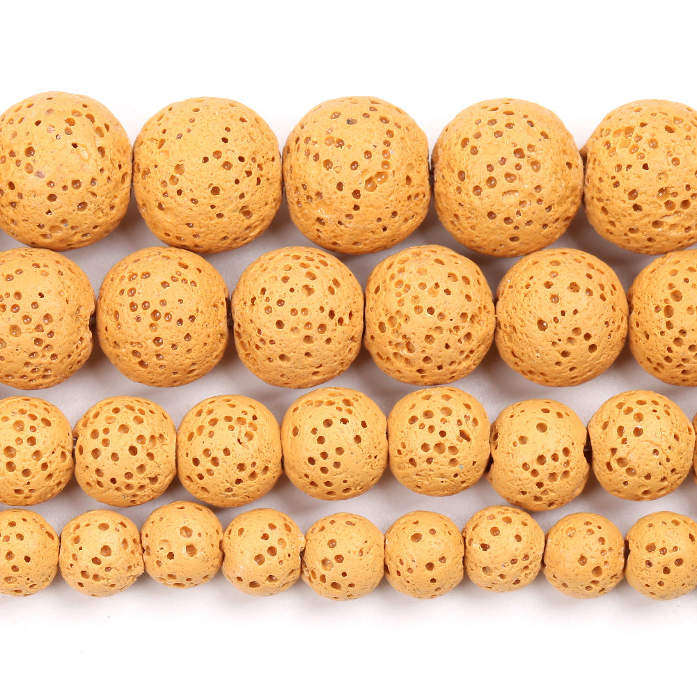 Yellow Lava Beads 6mm 8mm 10mm 12mm 15''