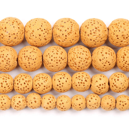 Yellow Lava Beads 6mm 8mm 10mm 12mm 15''