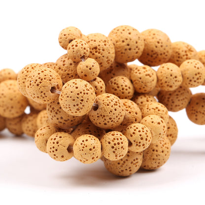 Yellow Lava Beads 6mm 8mm 10mm 12mm 15''