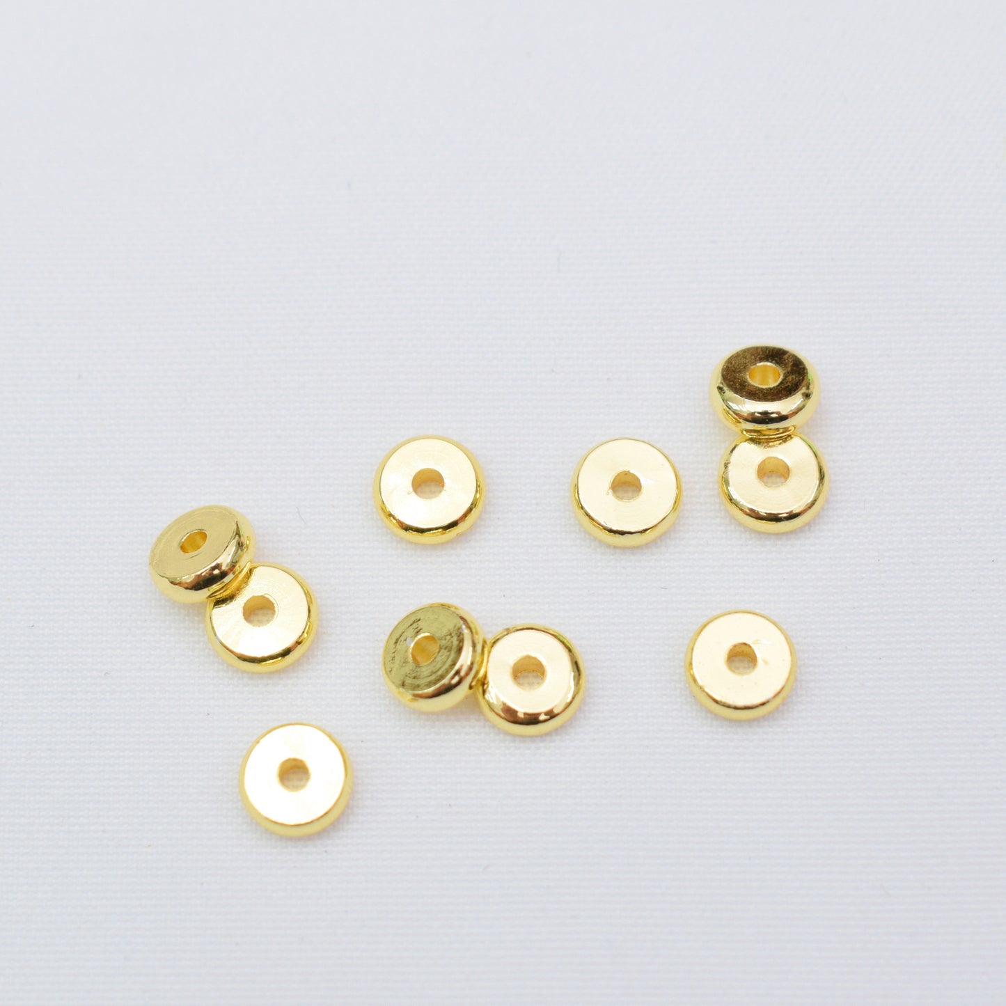 Guld, rosa guld Rondelle afstandsstykke, 1x4,5 mm kobber metal afstandsstykke til smykkefremstilling, smykkefinding 100 stk.