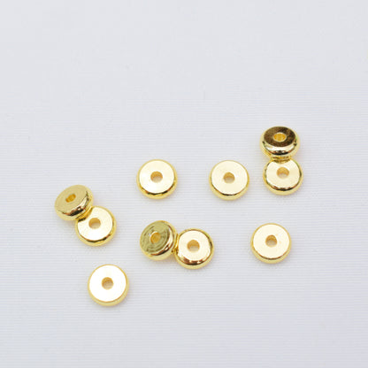 Guld, rosa guld Rondelle afstandsstykke, 1x4,5 mm kobber metal afstandsstykke til smykkefremstilling, smykkefinding 100 stk.