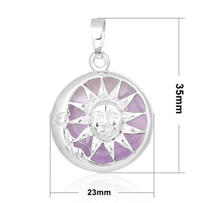 Sun Pendant Necklace Stone Pendant Necklace 18''