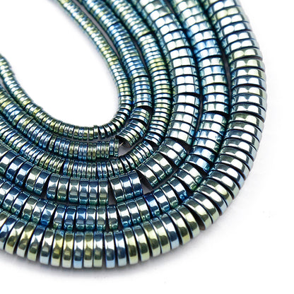 Farverig hæmatit, naturlig ædelsten, Rondelle Stone Spacer 2mm 3mm 4mm 6mm 15''