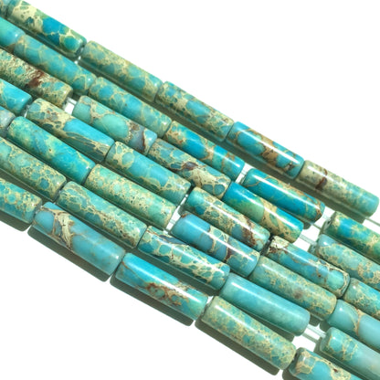 4x13mm Blue Impression Jasper Tube Beads 15''