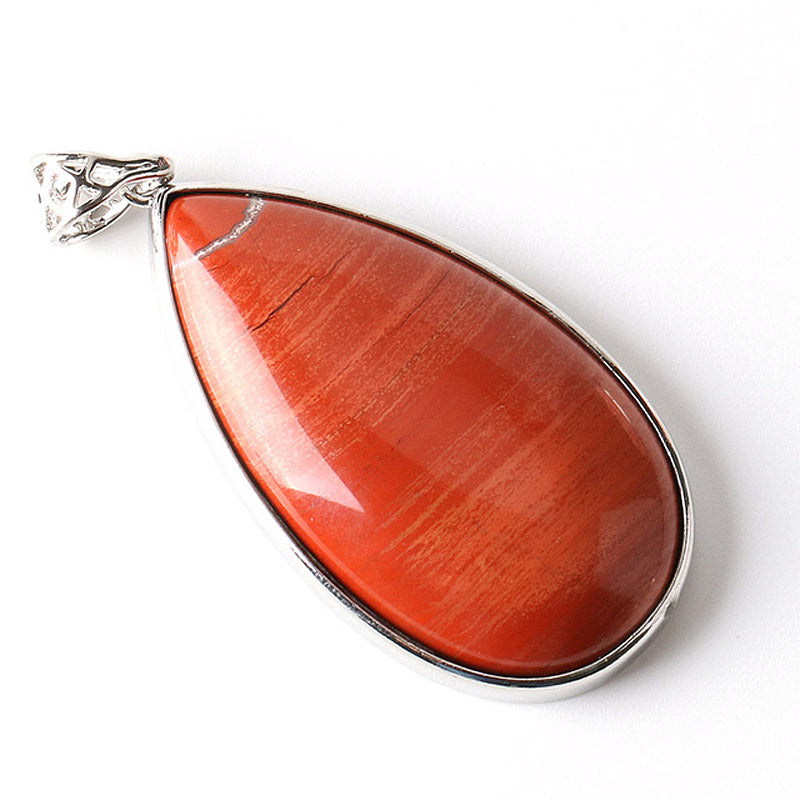 Stone Teardrop Pendant Necklace 18''