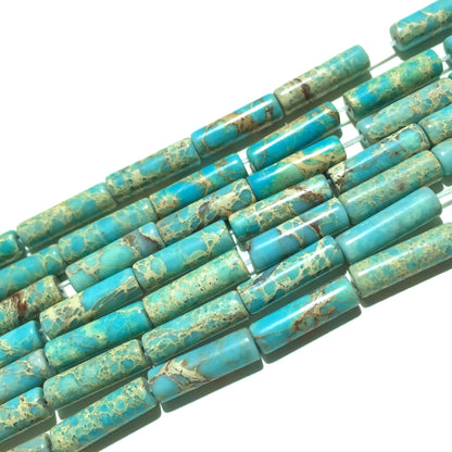 4x13mm Blue Impression Jasper Tube Beads 15''