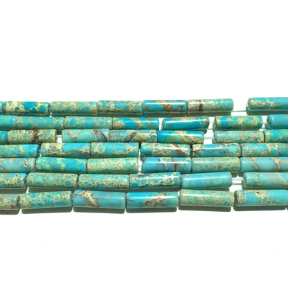 4x13mm Blue Impression Jasper Tube Beads 15''