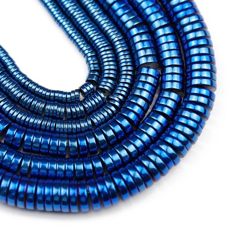 Farverig hæmatit, naturlig ædelsten, Rondelle Stone Spacer 2mm 3mm 4mm 6mm 15''