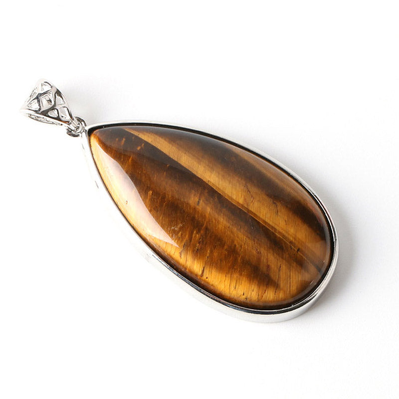 Stone Teardrop Pendant Necklace 18''