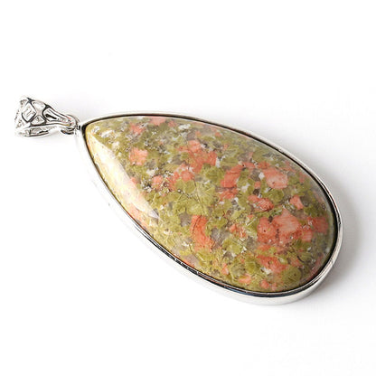 Stone Teardrop Pendant Necklace 18''