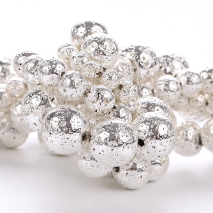 Silver Plated Lava Stone Beads 4mm 6mm 8mm 10mm 15''
