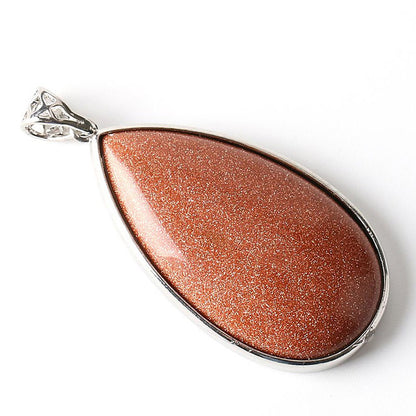 Stone Teardrop Pendant Necklace 18''