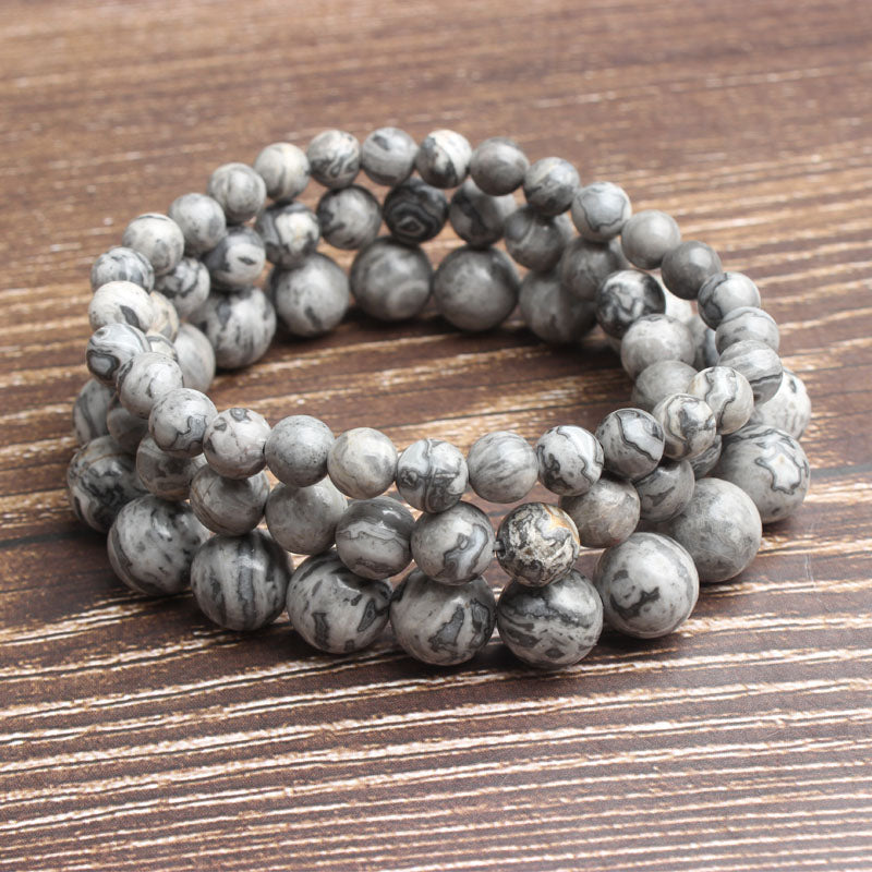 Gray Silk Jasper Bracelet 8''