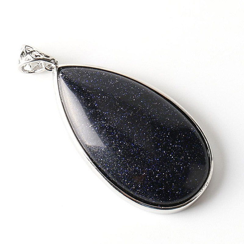 Stone Teardrop Pendant Necklace 18''