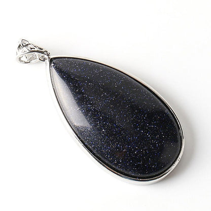 Stone Teardrop Pendant Necklace 18''
