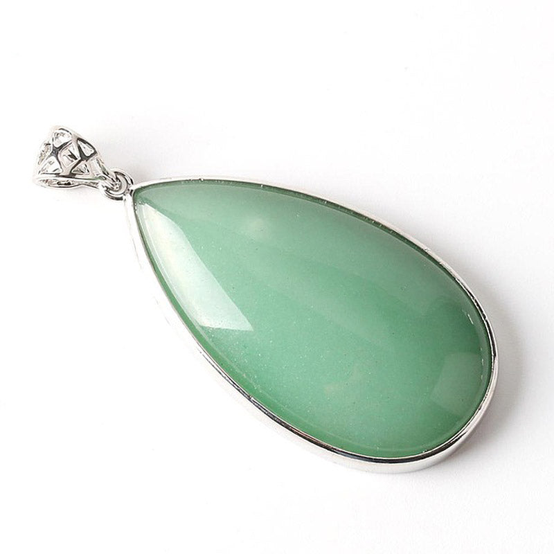 Stone Teardrop Pendant Necklace 18''