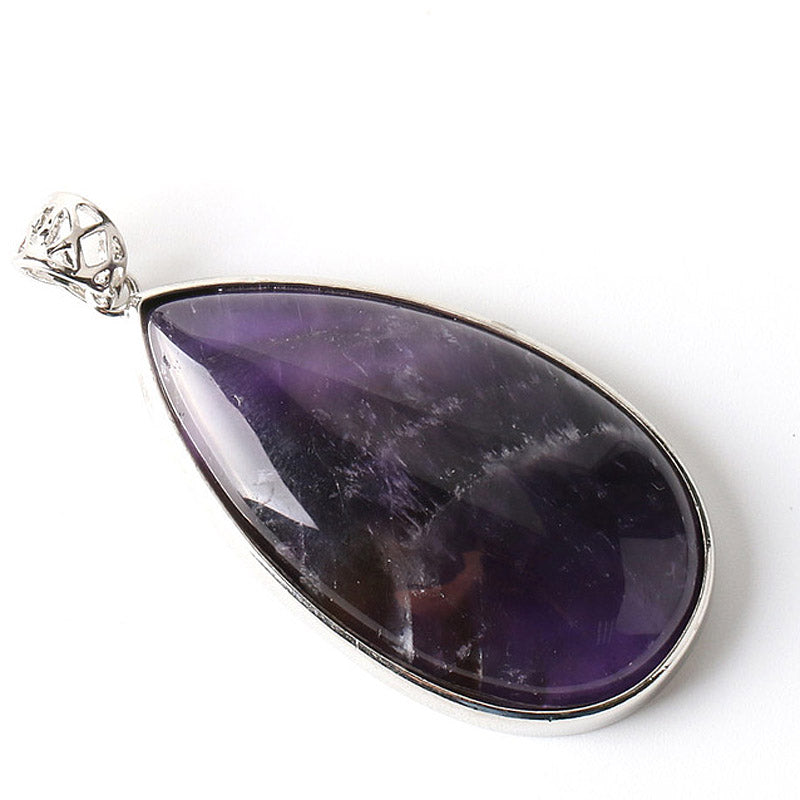 Stone Teardrop Pendant Necklace 18''