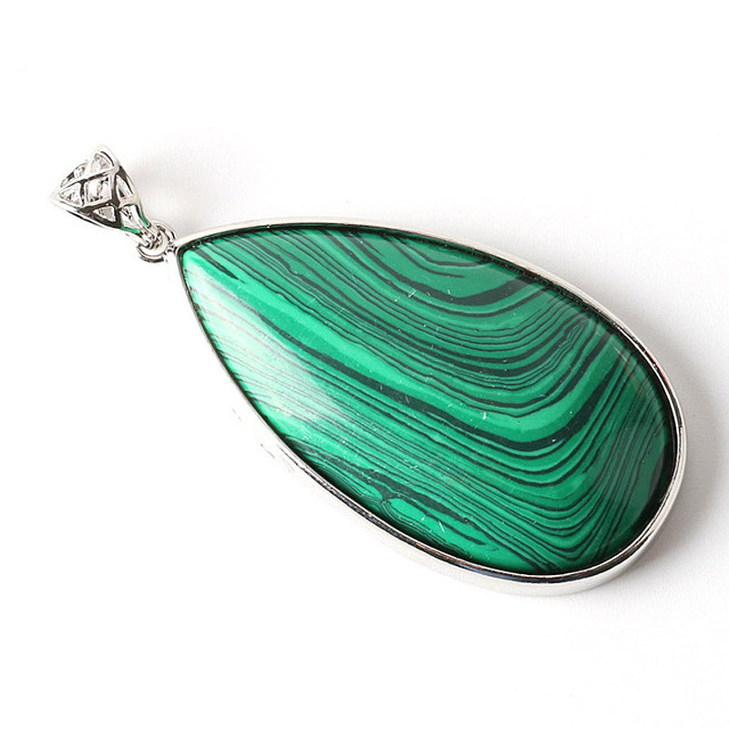 Stone Teardrop Pendant Necklace 18''
