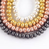 Plated Lava Rondelle Beads 4x6mm 5x8mm 6x10mm 15''
