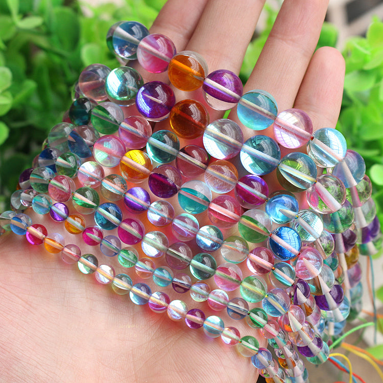 Rainbow Glass Beads 6mm 8mm 10mm 12mm 15''