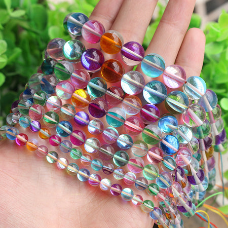 Rainbow Glass Beads 6mm 8mm 10mm 12mm 15''