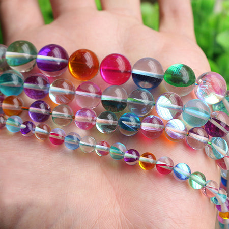 Rainbow Glass Beads 6mm 8mm 10mm 12mm 15''