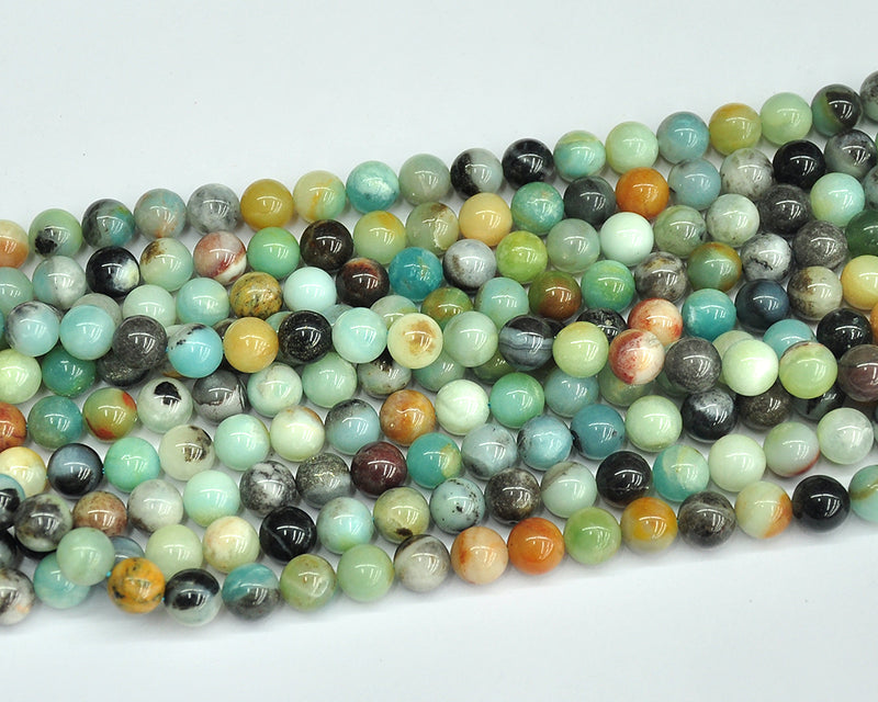Perles d'amazonite arc-en-ciel 4 mm 6 mm 8 mm 10 mm 12 mm 15''