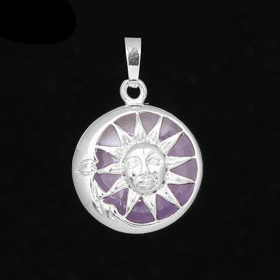 Sun Pendant Necklace Stone Pendant Necklace 18''